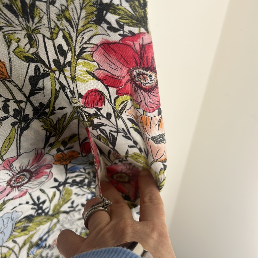 J. JILL Love Linen Floral Sleeveless Dress Size Medium Petite - Picture 14 of 16
